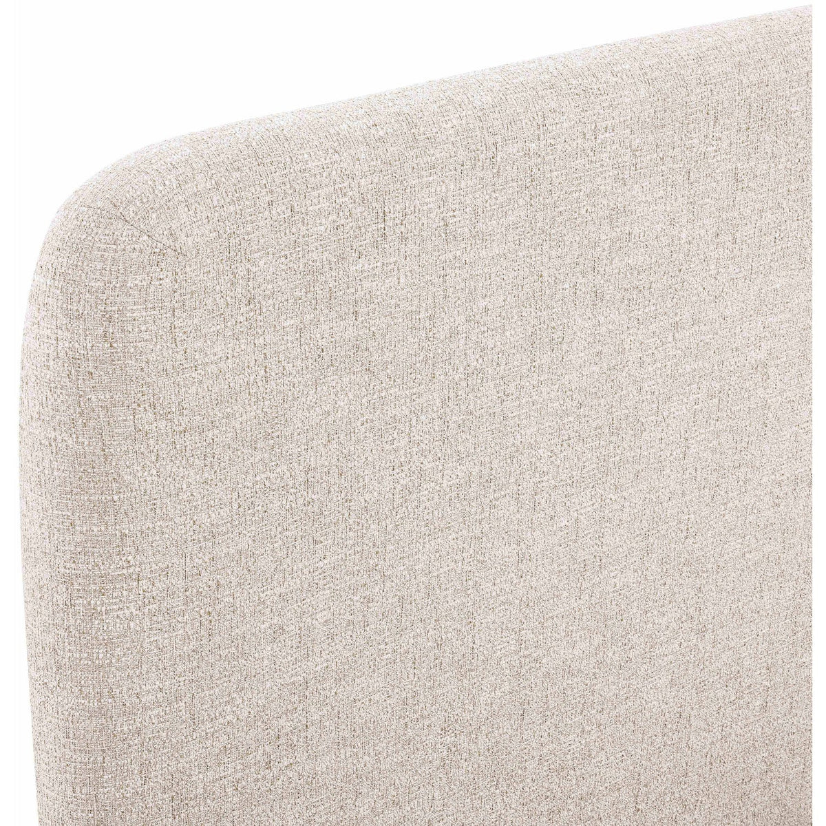 Fira Beige Linen Textured Fabric Upholstered Bed