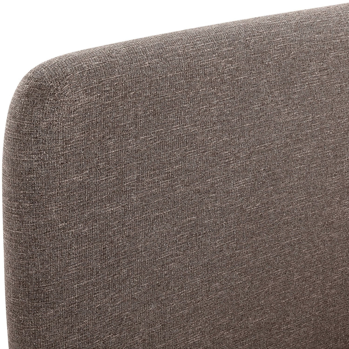 Fira Brown Linen Textured Fabric Upholstered Bed