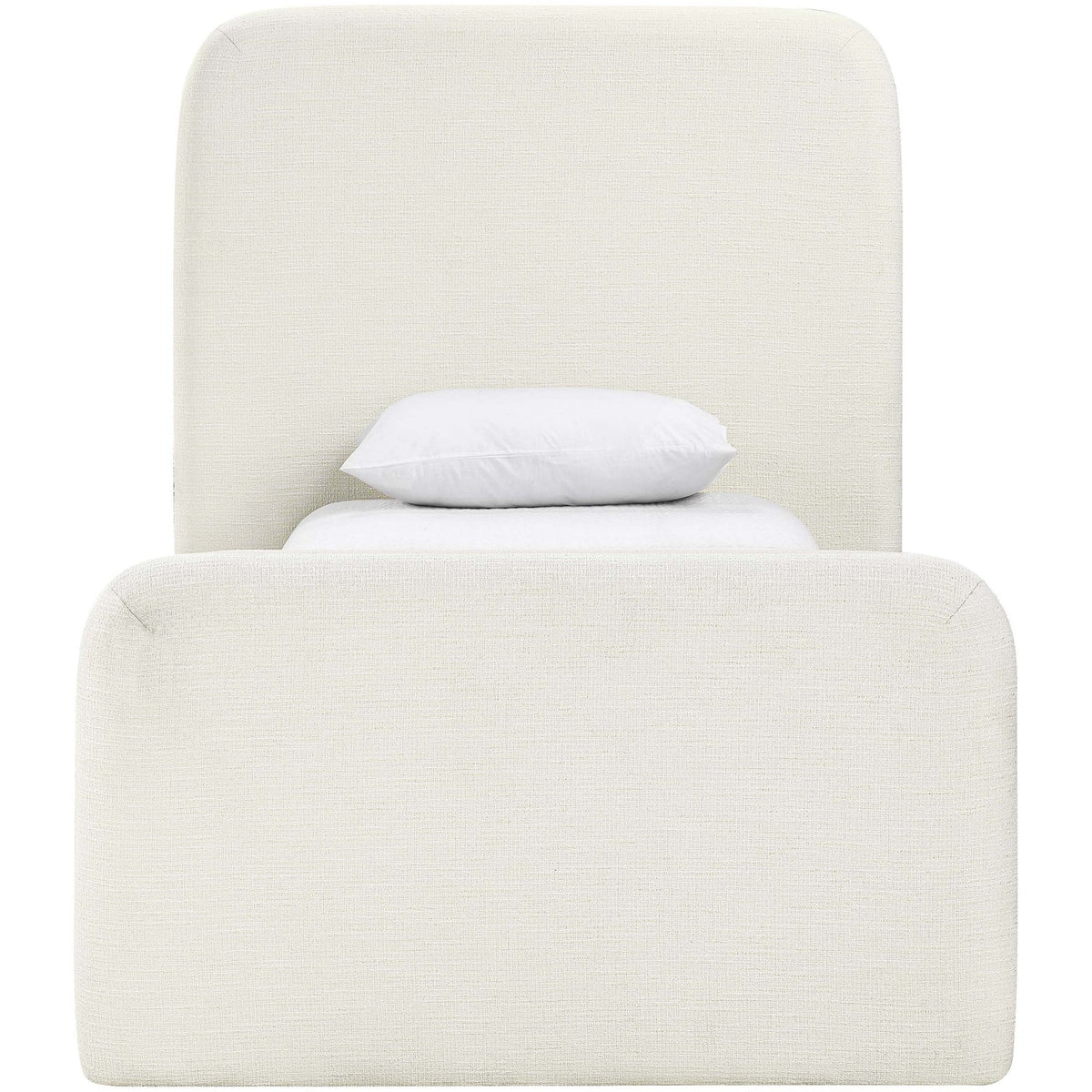 Fira Cream Linen Textured Fabric Upholstered Bed