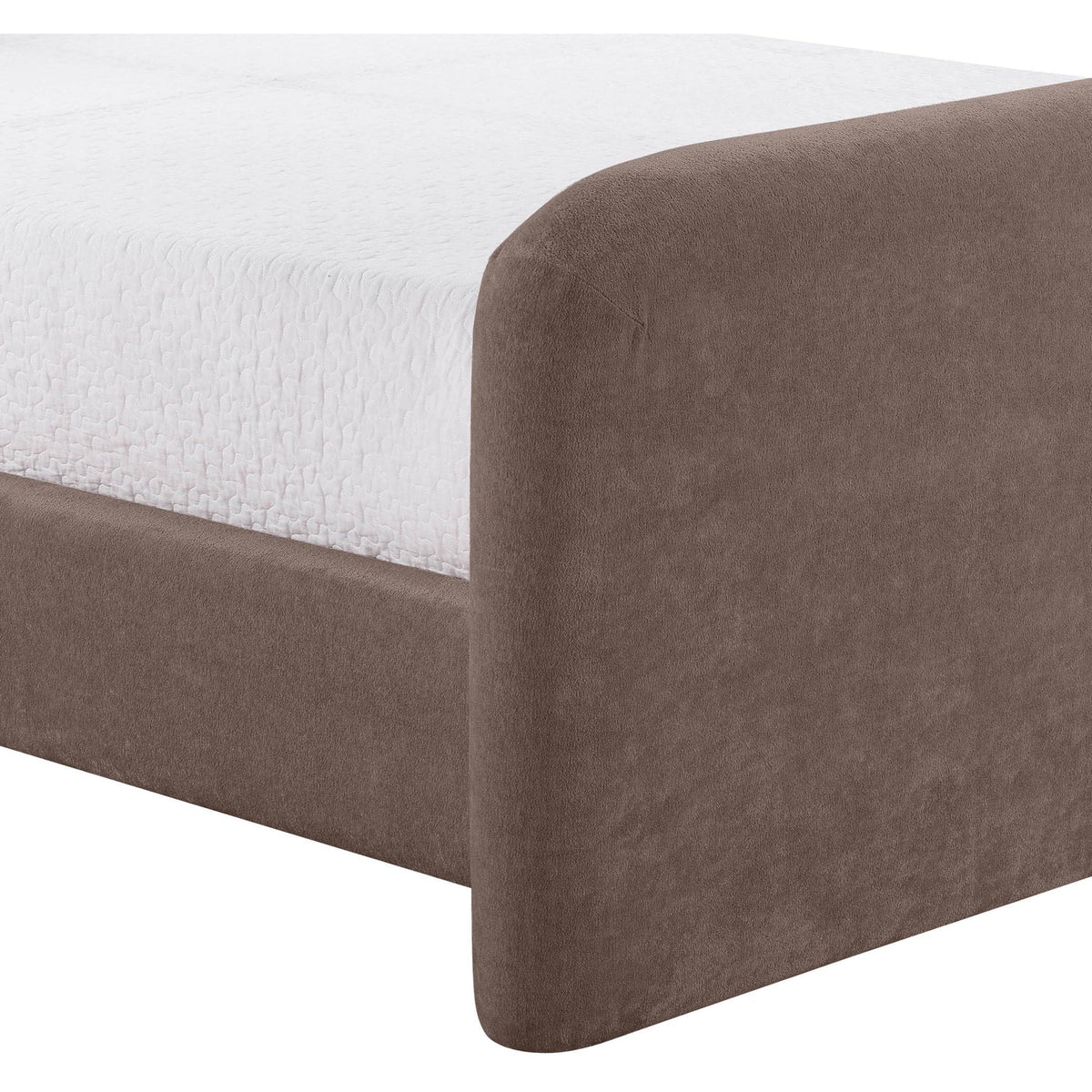 Fira Brown Chenille Fabric Upholstered Bed