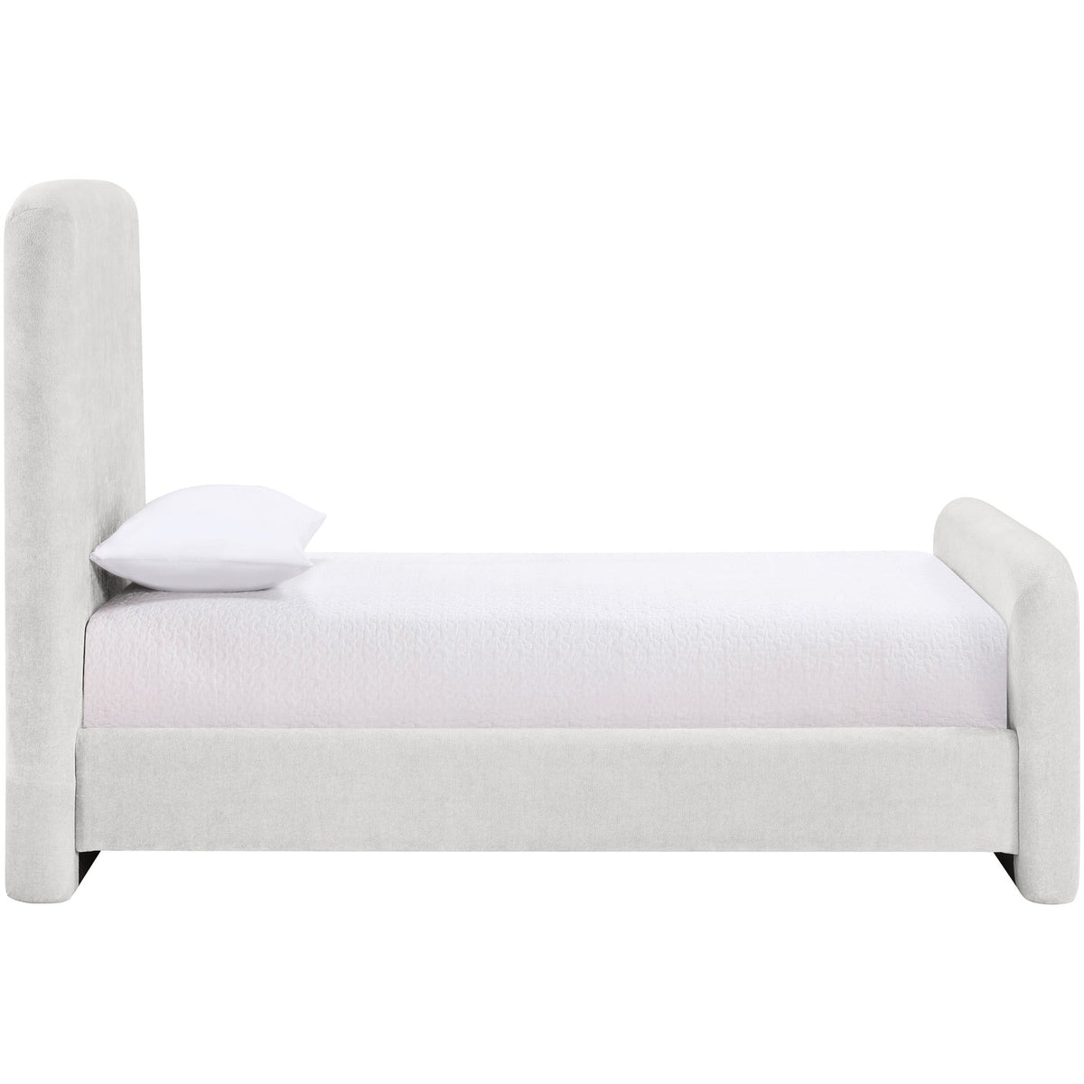 Fira Cream Chenille Fabric Upholstered Bed