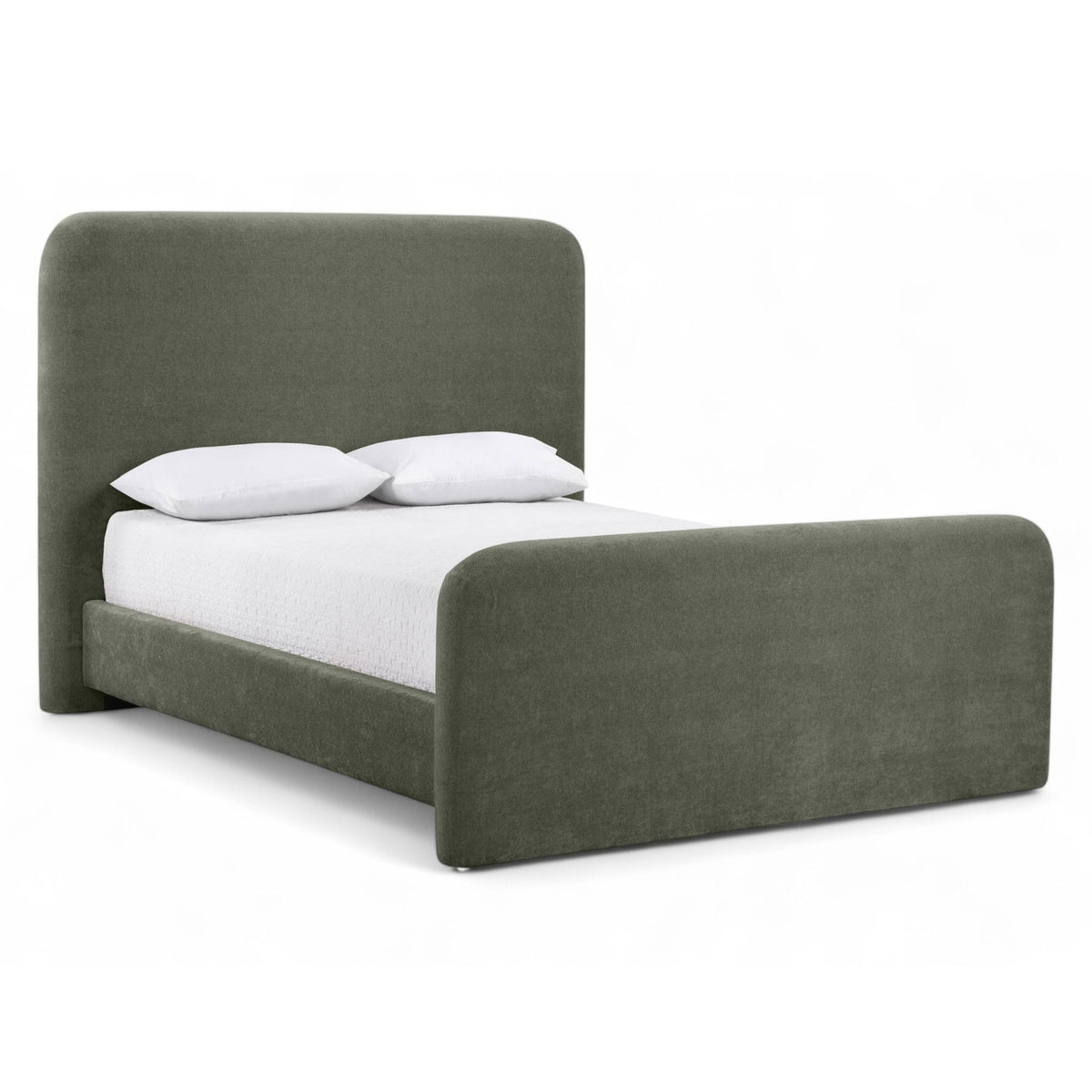 Fira Green Chenille Fabric Upholstered Bed