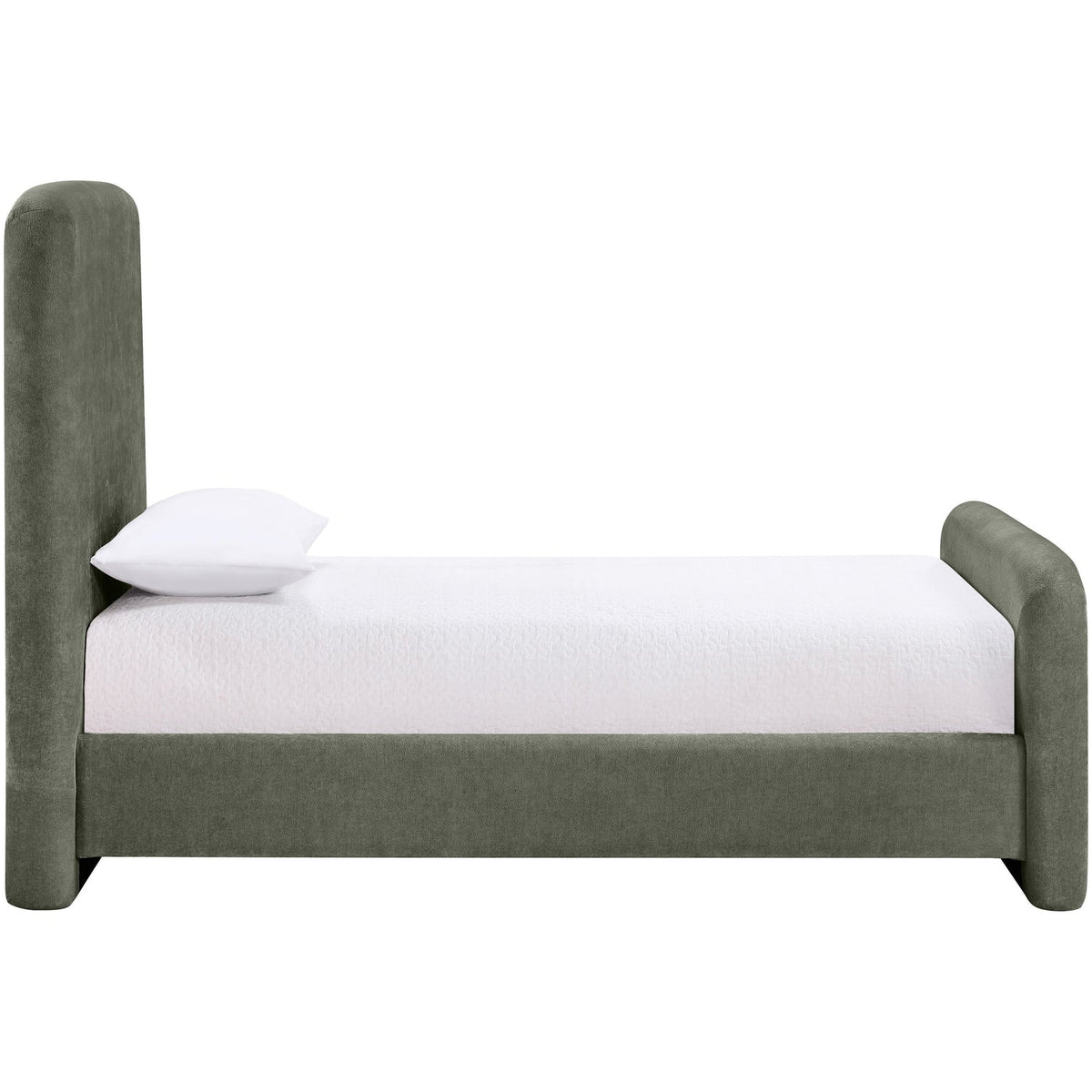 Fira Green Chenille Fabric Upholstered Bed