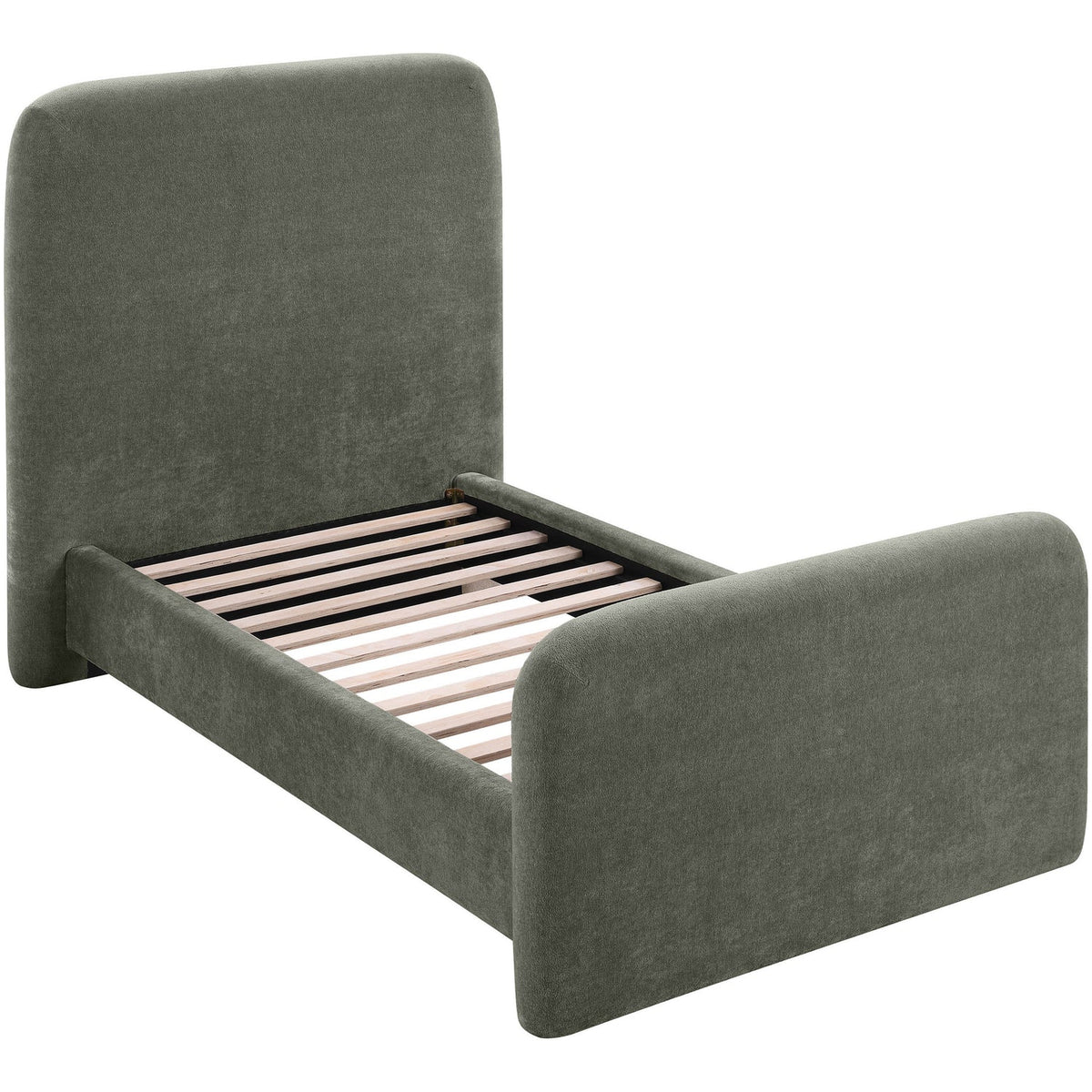 Fira Green Chenille Fabric Upholstered Bed