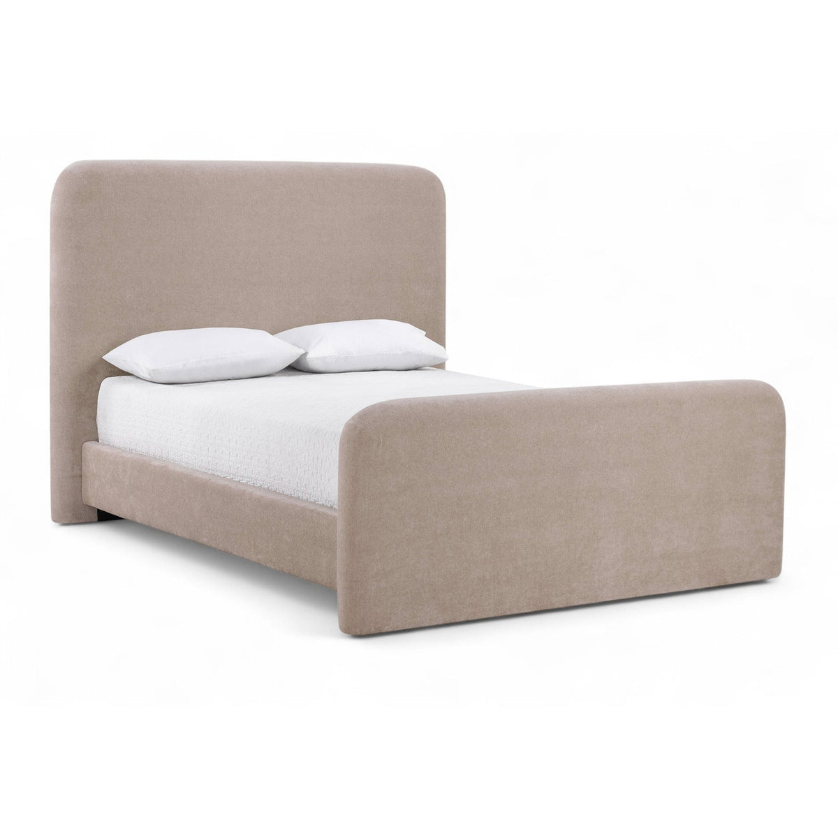 Fira Taupe Chenille Fabric Upholstered Bed