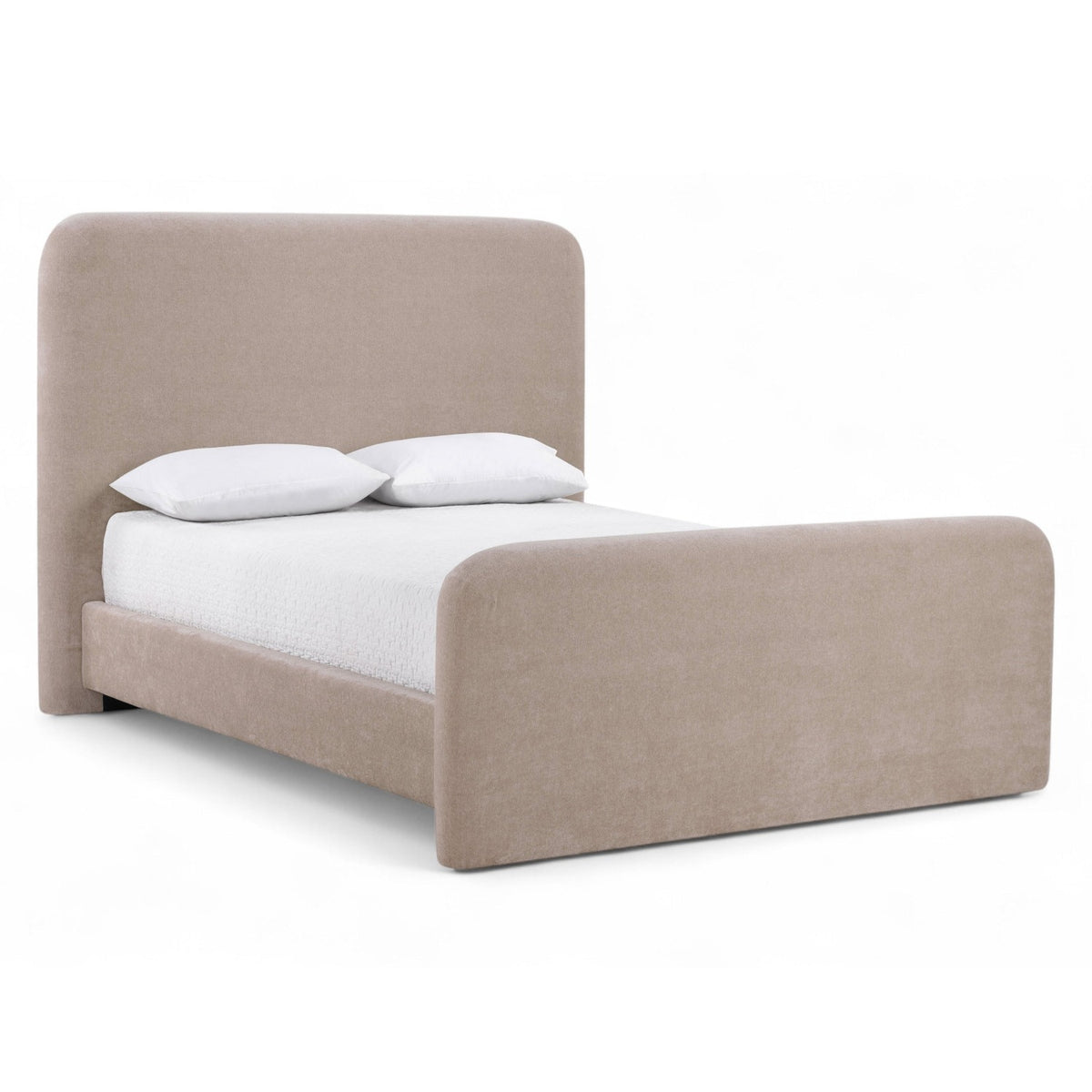 Fira Taupe Chenille Fabric Upholstered Bed