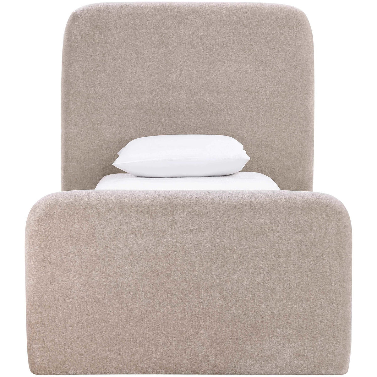 Fira Taupe Chenille Fabric Upholstered Bed