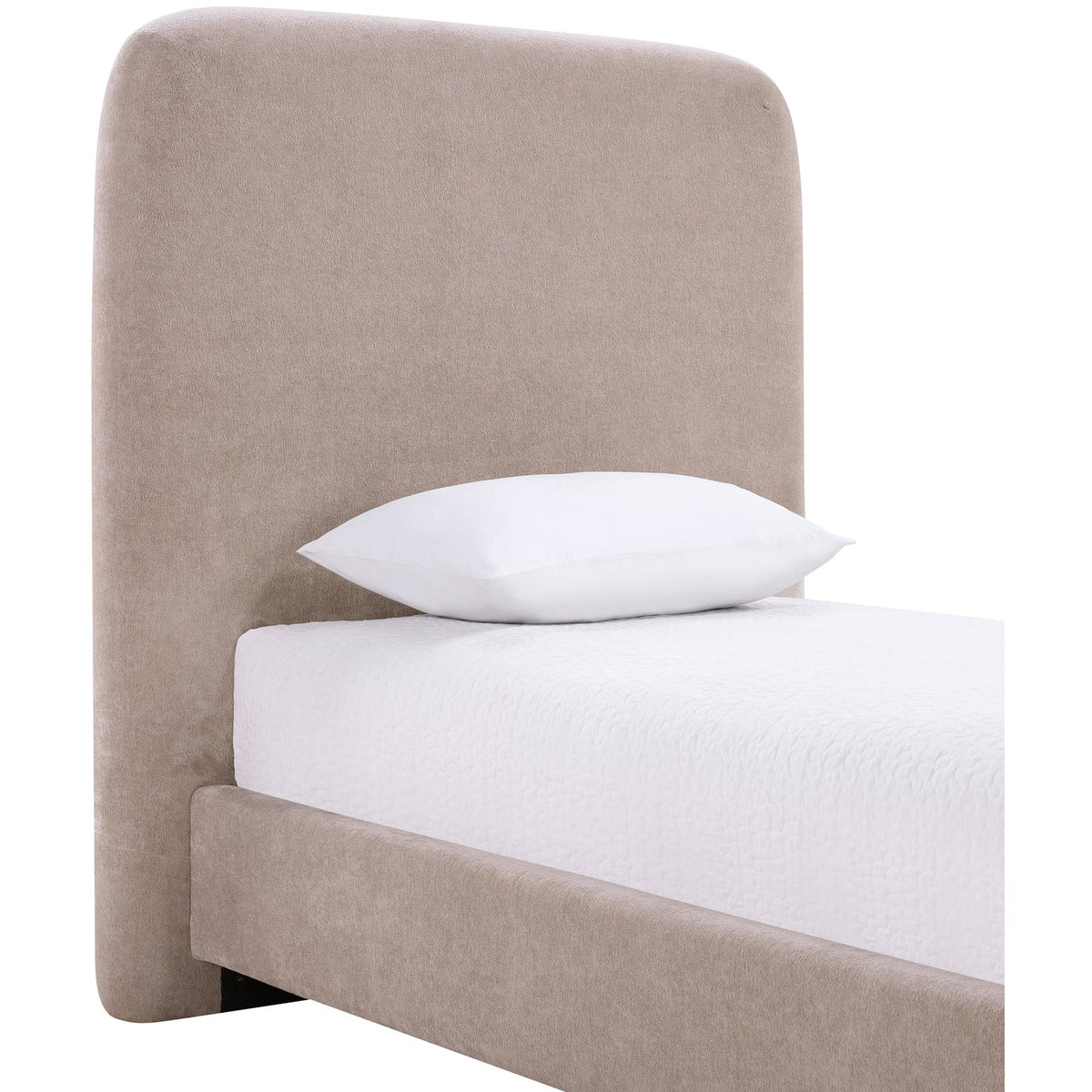 Fira Taupe Chenille Fabric Upholstered Bed
