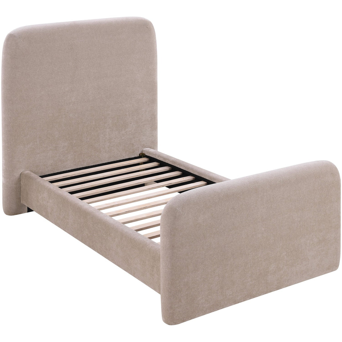 Fira Taupe Chenille Fabric Upholstered Bed