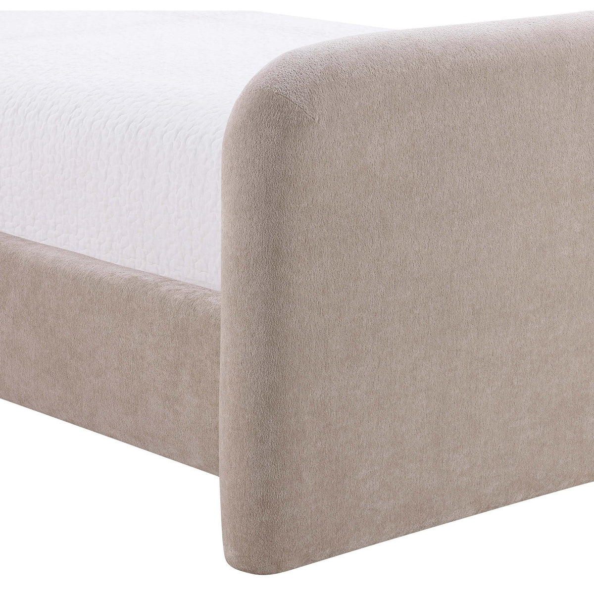 Fira Taupe Chenille Fabric Upholstered Bed