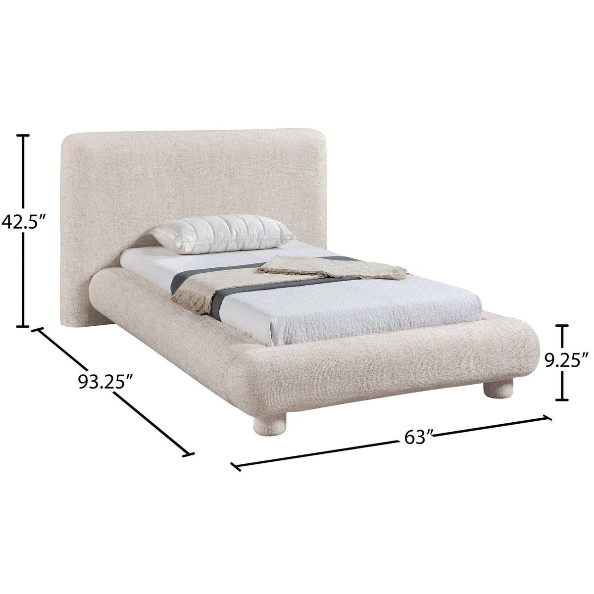 Blair Beige Fabric Upholstered Bed
