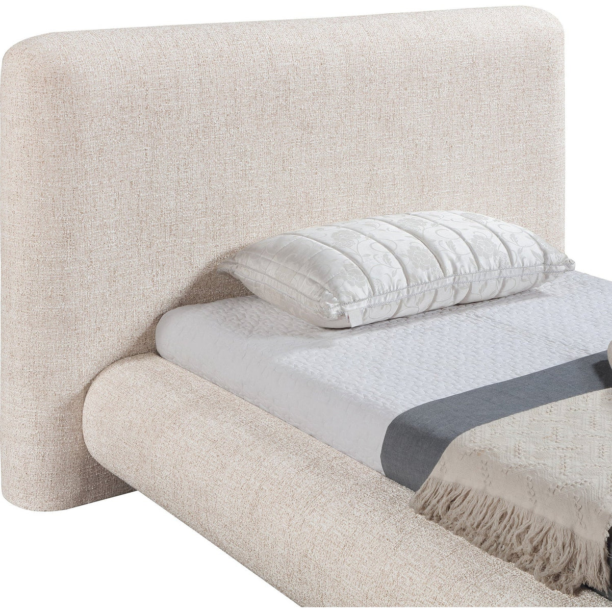 Blair Beige Fabric Upholstered Bed