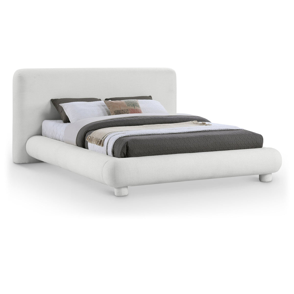 Blair Cream Fabric Upholstered Bed