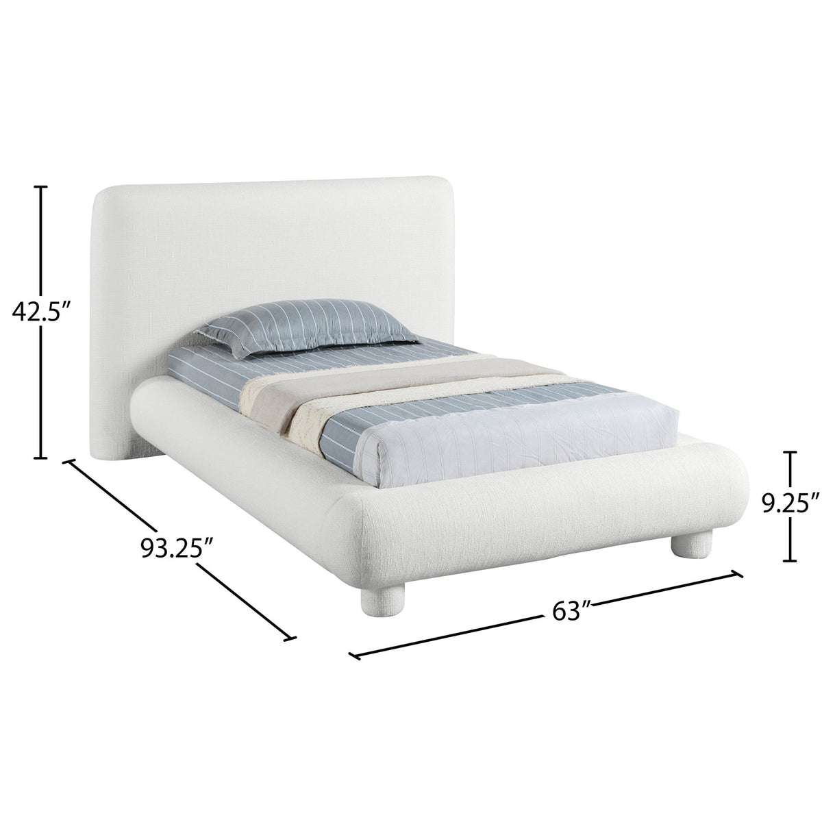 Blair Cream Fabric Upholstered Bed