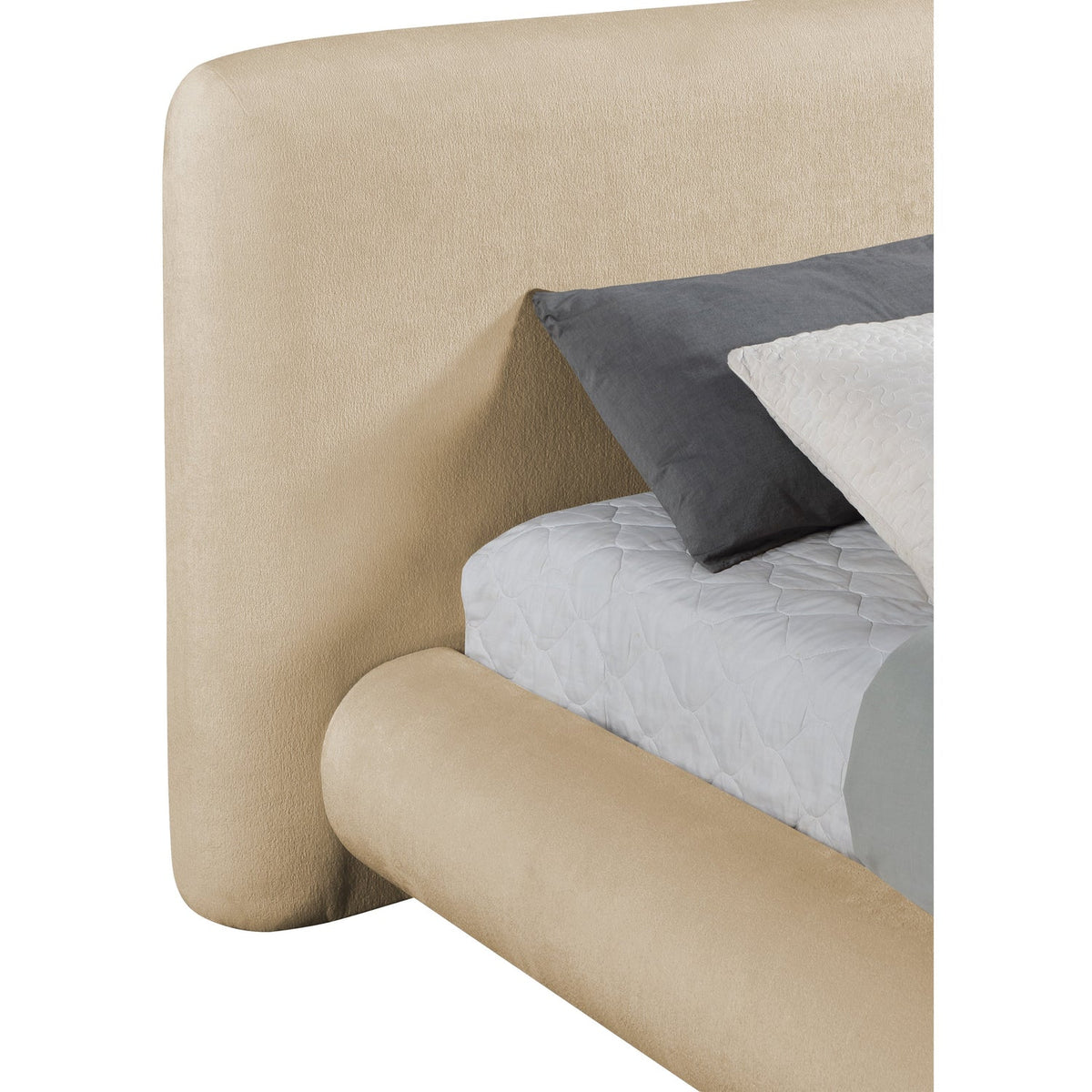 Blair Beige Chenille Fabric Upholstered Bed