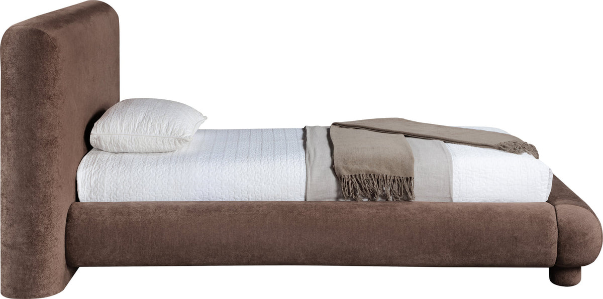 Blair Brown Chenille Fabric Upholstered Bed