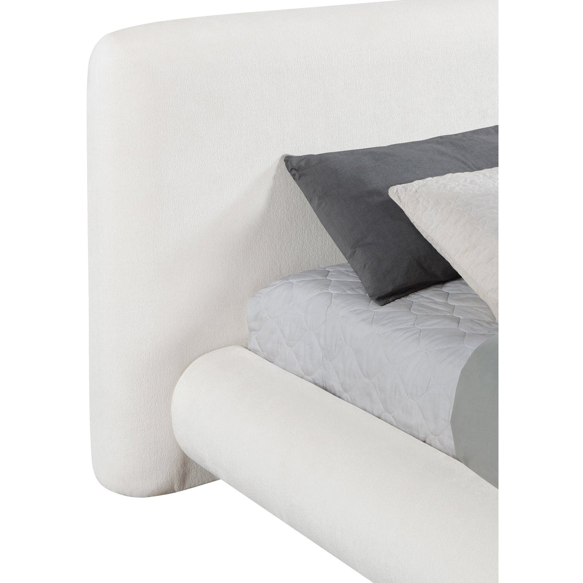 Blair Cream Chenille Fabric Upholstered Bed