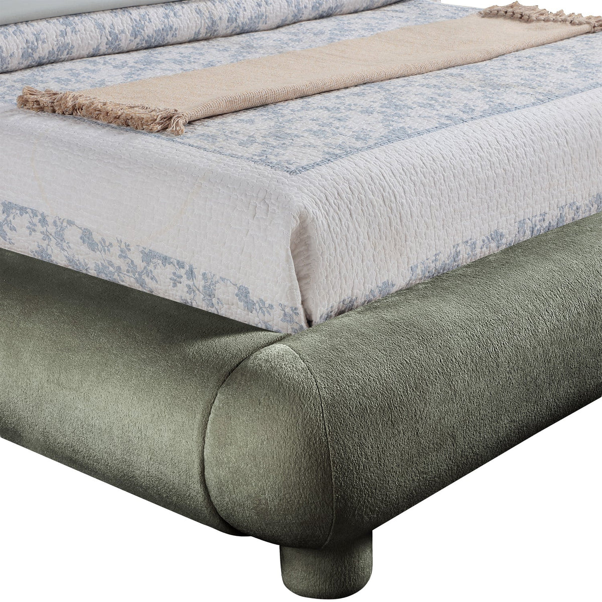 Blair Green Chenille Fabric Upholstered Bed