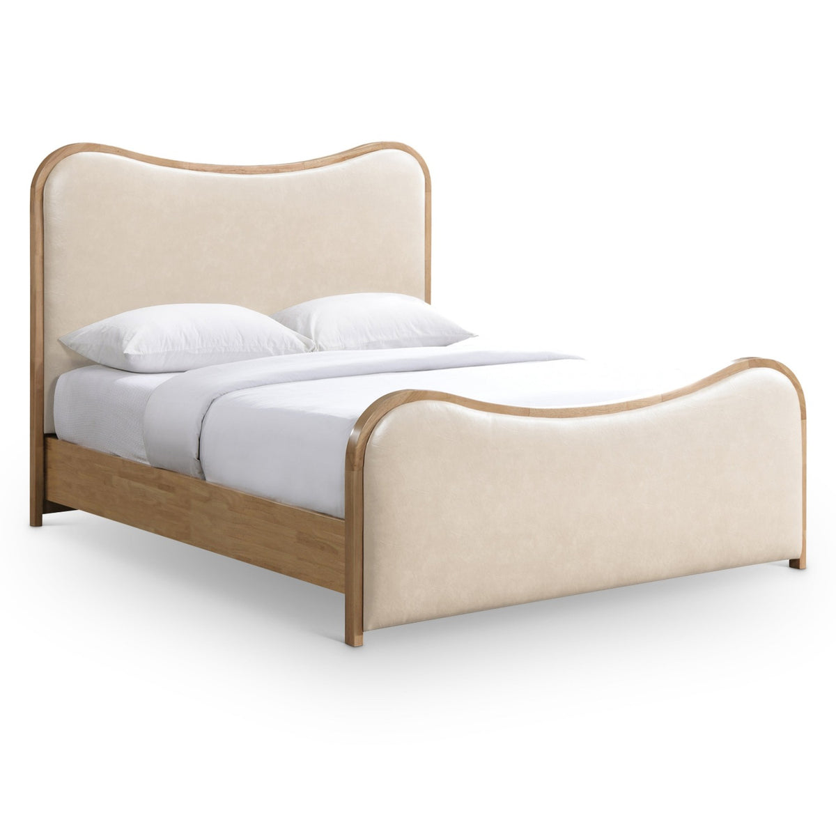 Arvada Cream Vegan Leather Upholstered Bed