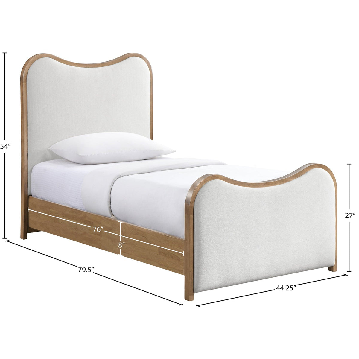 Arvada Cream Linen Textured Fabric Upholstered Bed