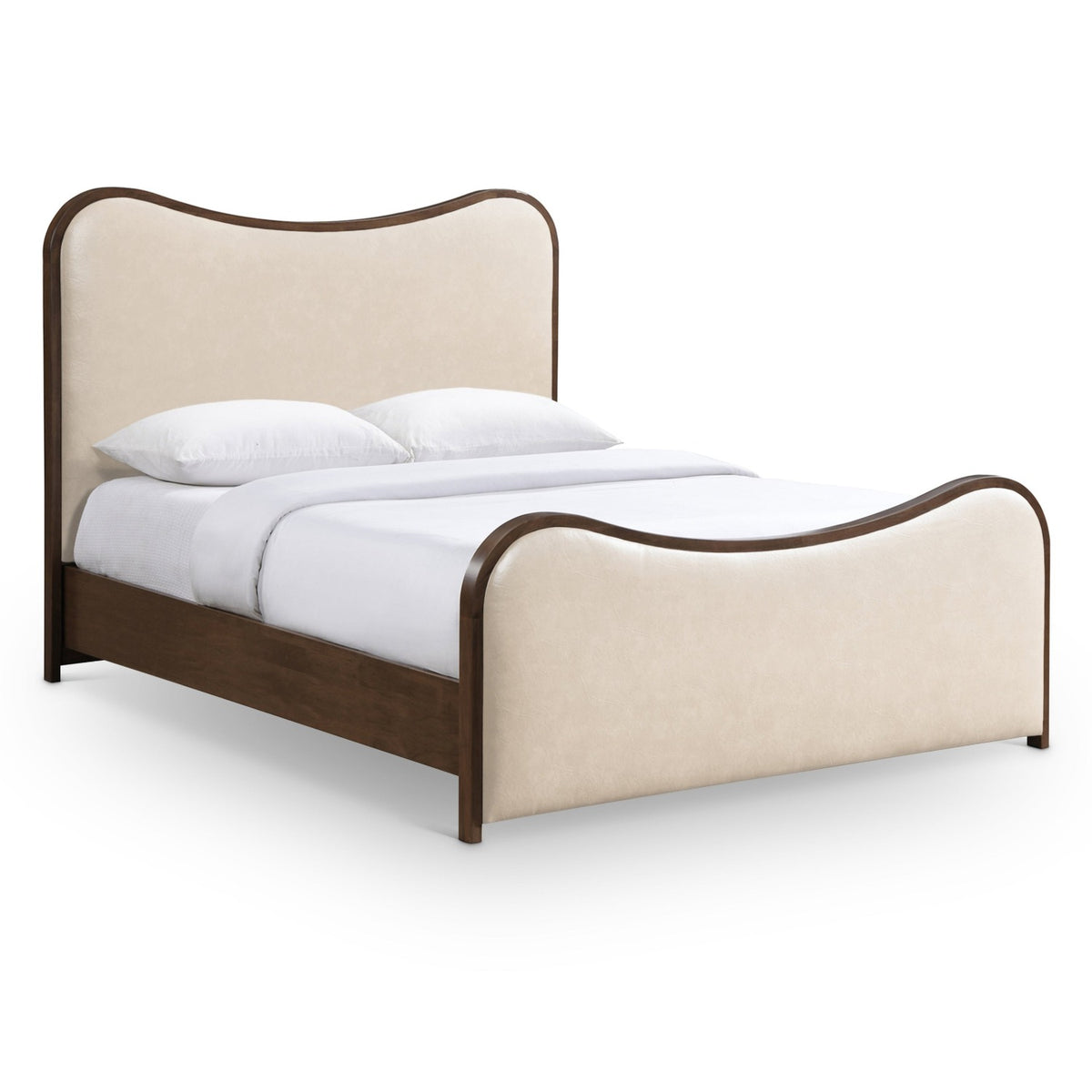 Arvada Cream Vegan Leather Upholstered Bed