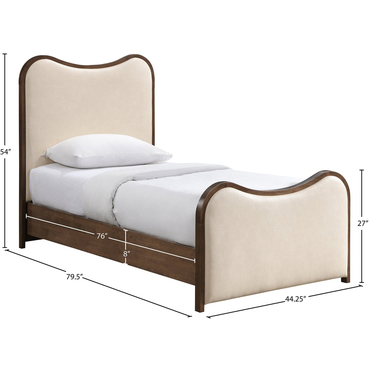 Arvada Cream Vegan Leather Upholstered Bed