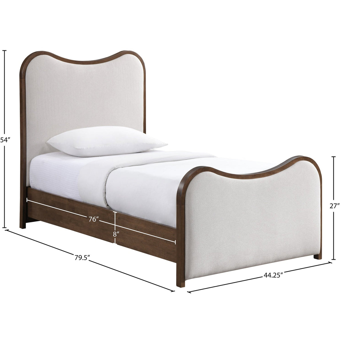 Arvada Beige Linen Textured Fabric Upholstered Bed
