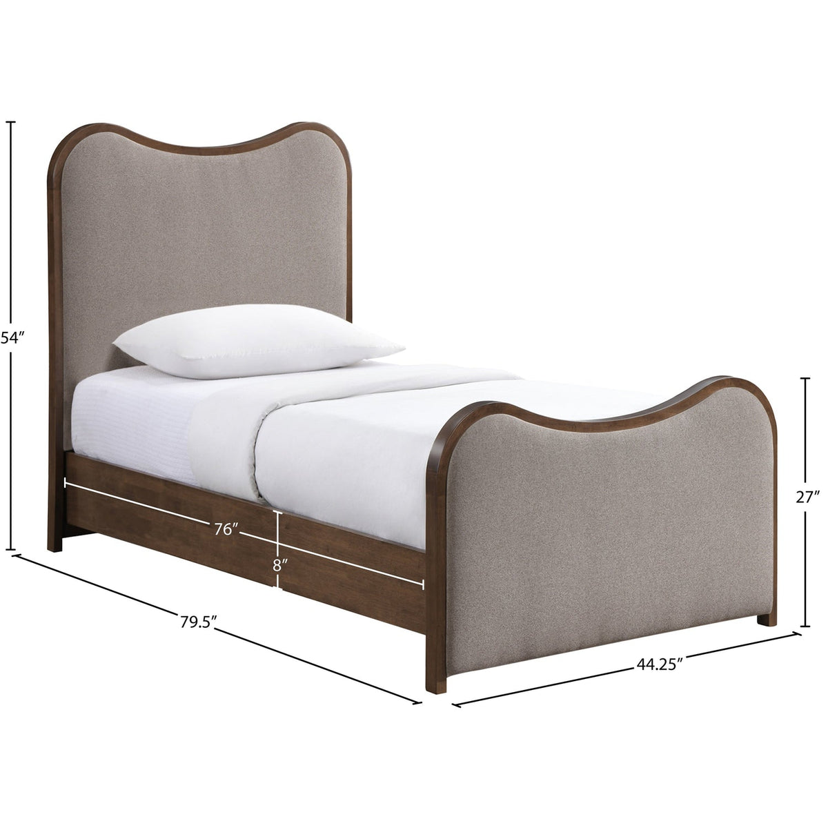 Arvada Brown Linen Textured Fabric Upholstered Bed