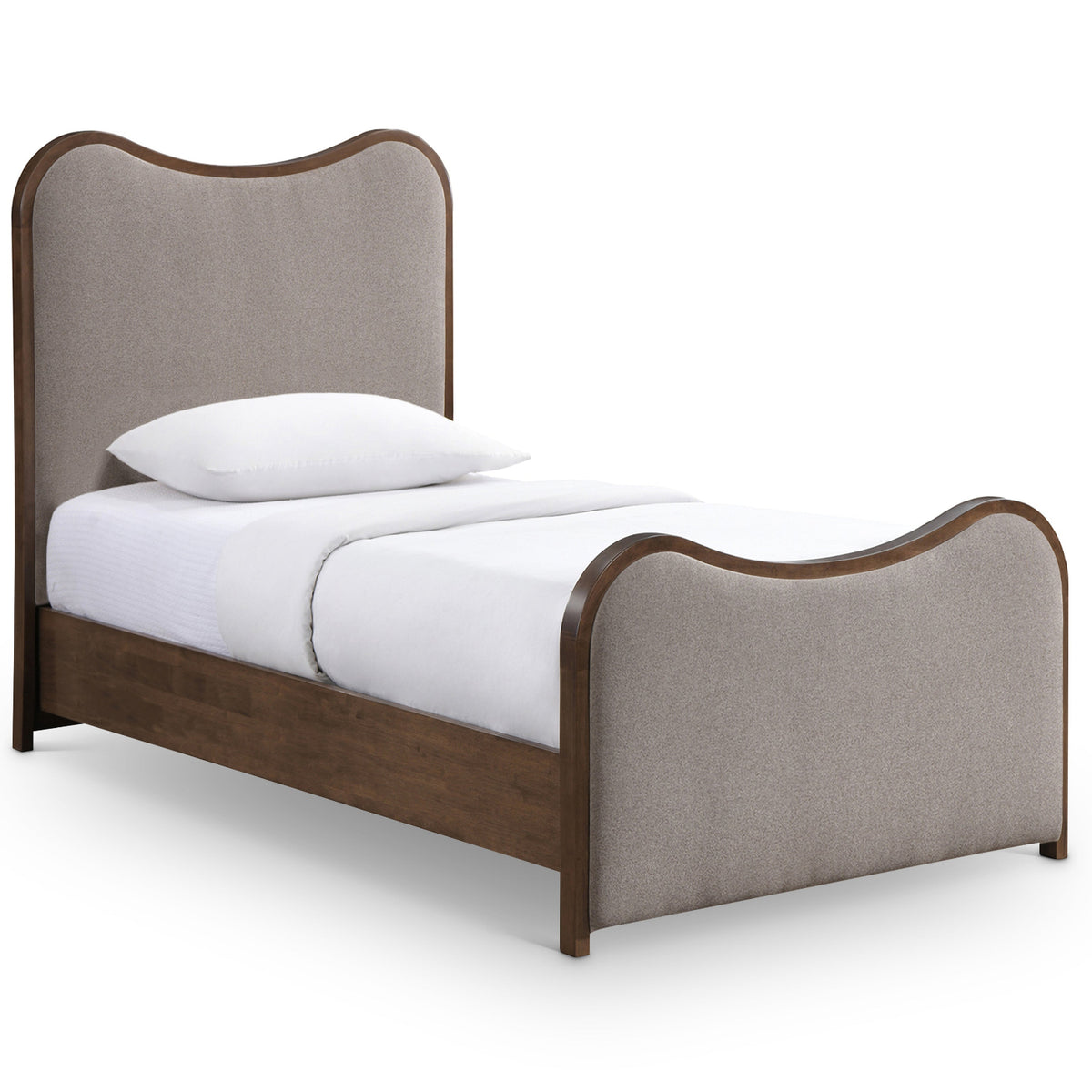 Arvada Brown Linen Textured Fabric Upholstered Bed in Brown Linen Textured Fabric, primary product view