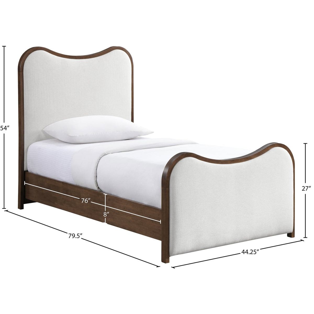 Arvada Cream Linen Textured Fabric Upholstered Bed