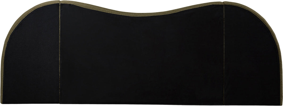 Everest Olive Green Boucle Fabric Upholstered Bed