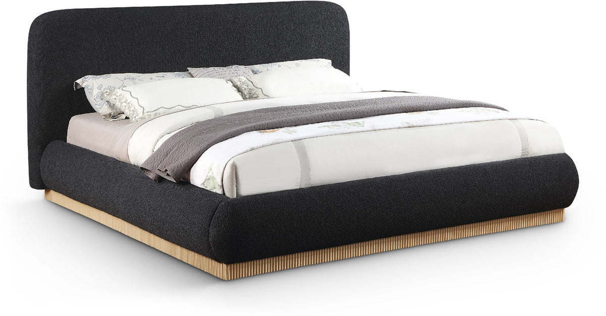 Rigby Black Boucle Fabric Upholstered Bed