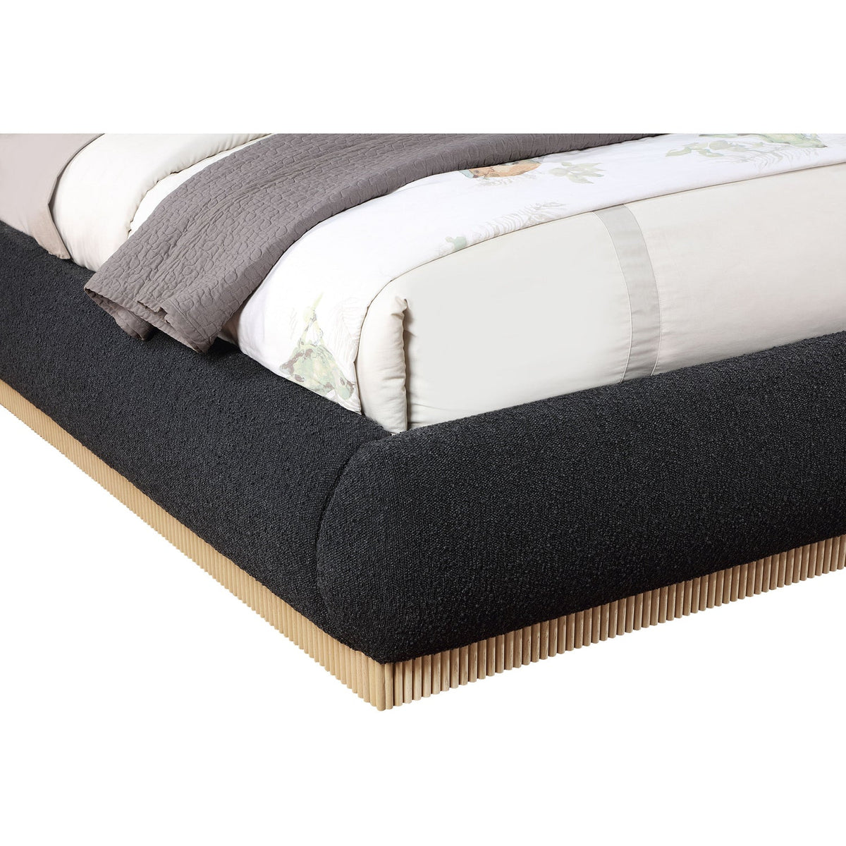 Rigby Black Boucle Fabric Upholstered Bed