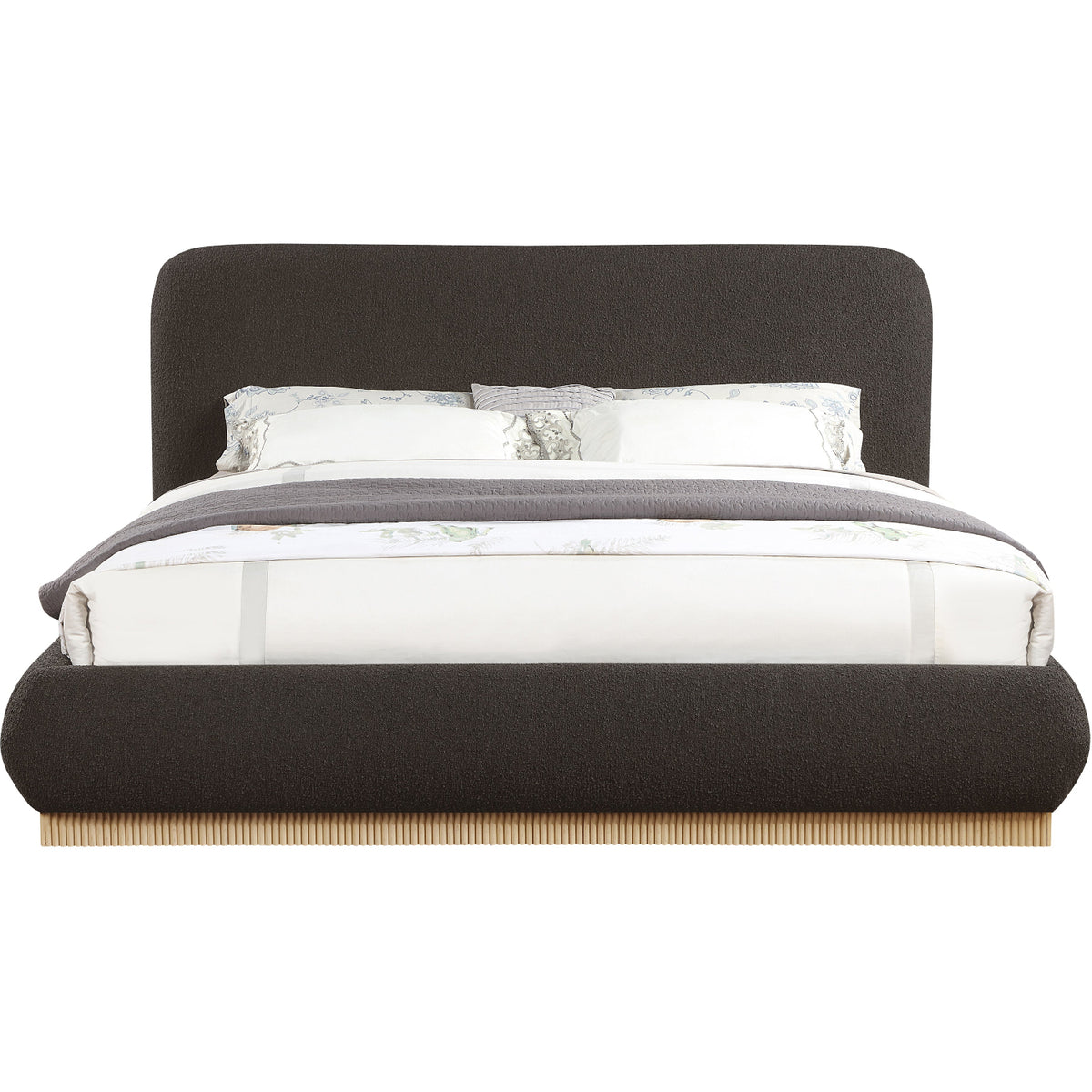 Rigby Brown Boucle Fabric Upholstered Bed