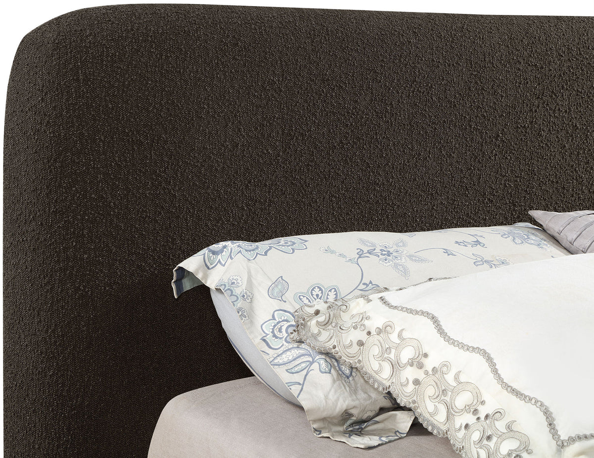 Rigby Brown Boucle Fabric Upholstered Bed