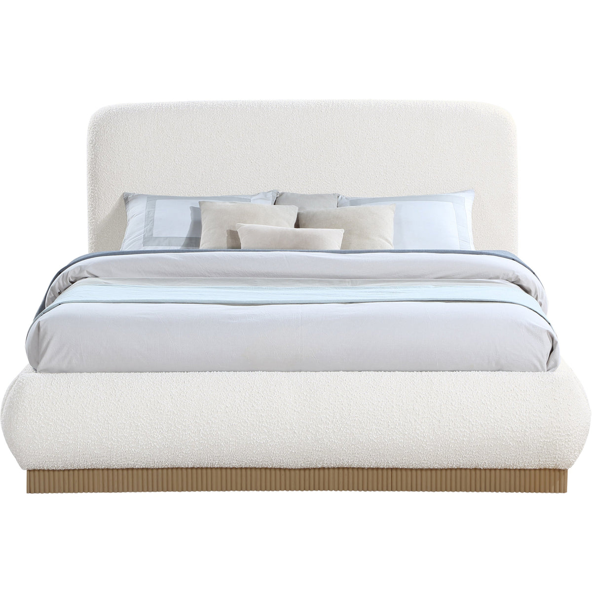 Rigby Cream Boucle Fabric Upholstered Bed
