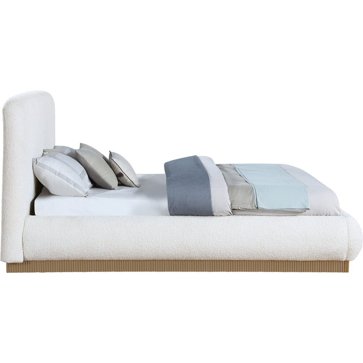 Rigby Cream Boucle Fabric Upholstered Bed