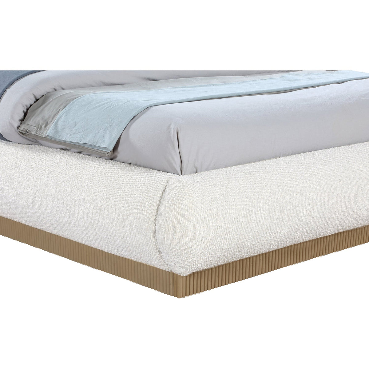 Rigby Cream Boucle Fabric Upholstered Bed