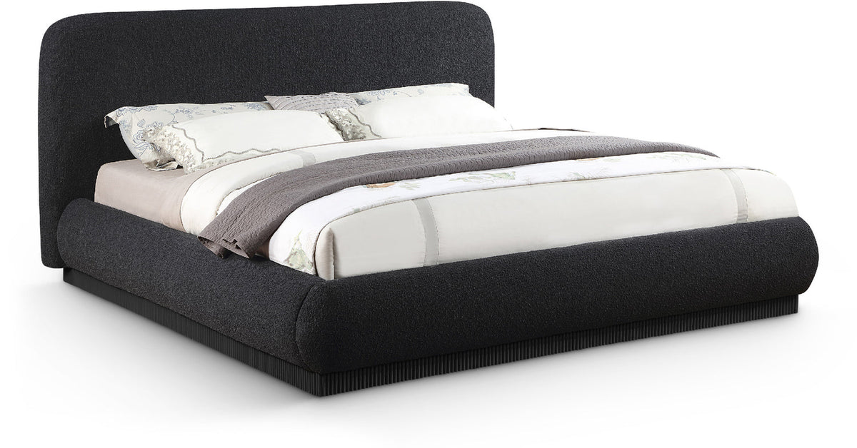 Rigby Black Boucle Fabric Upholstered Bed