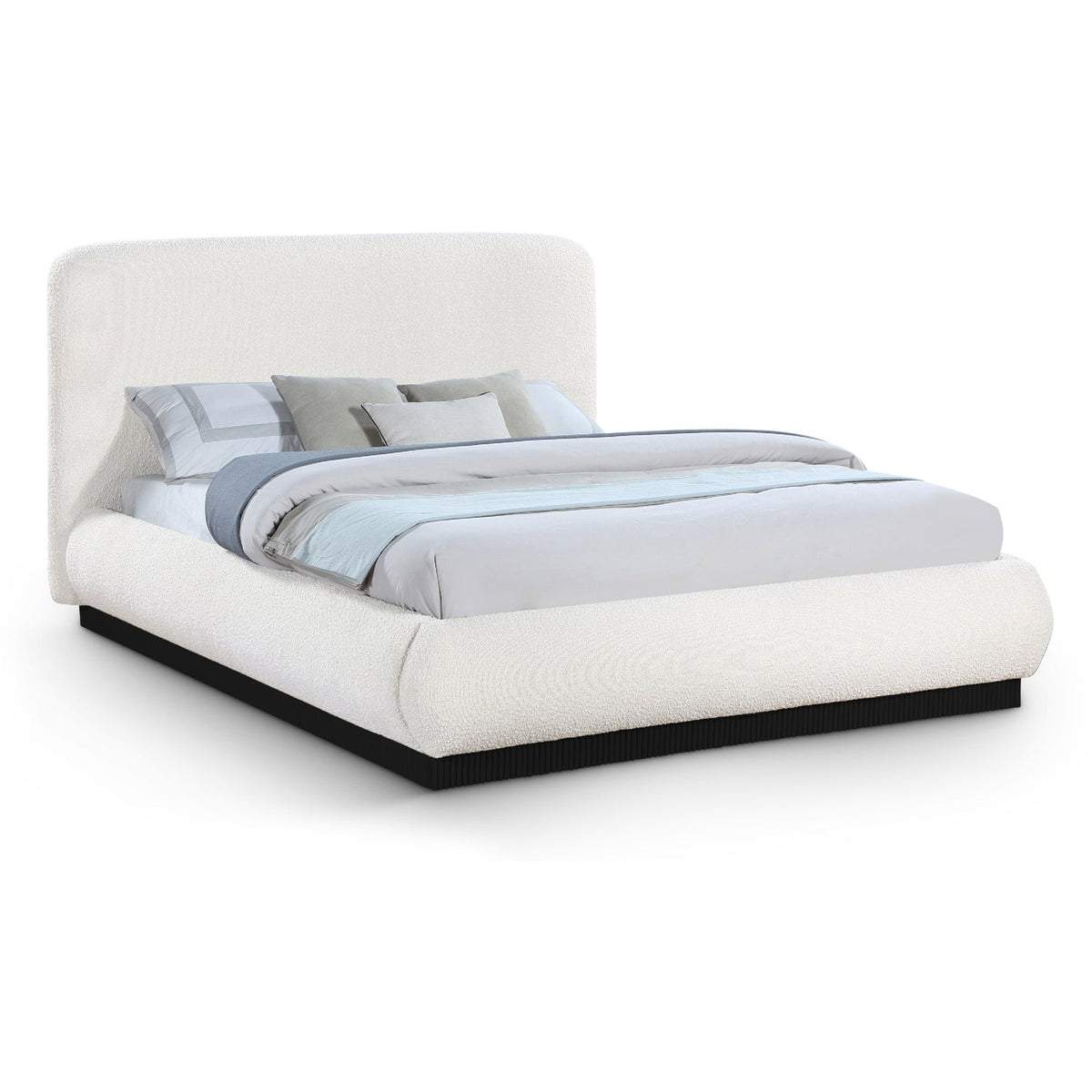 Rigby Cream Boucle Fabric Upholstered Bed