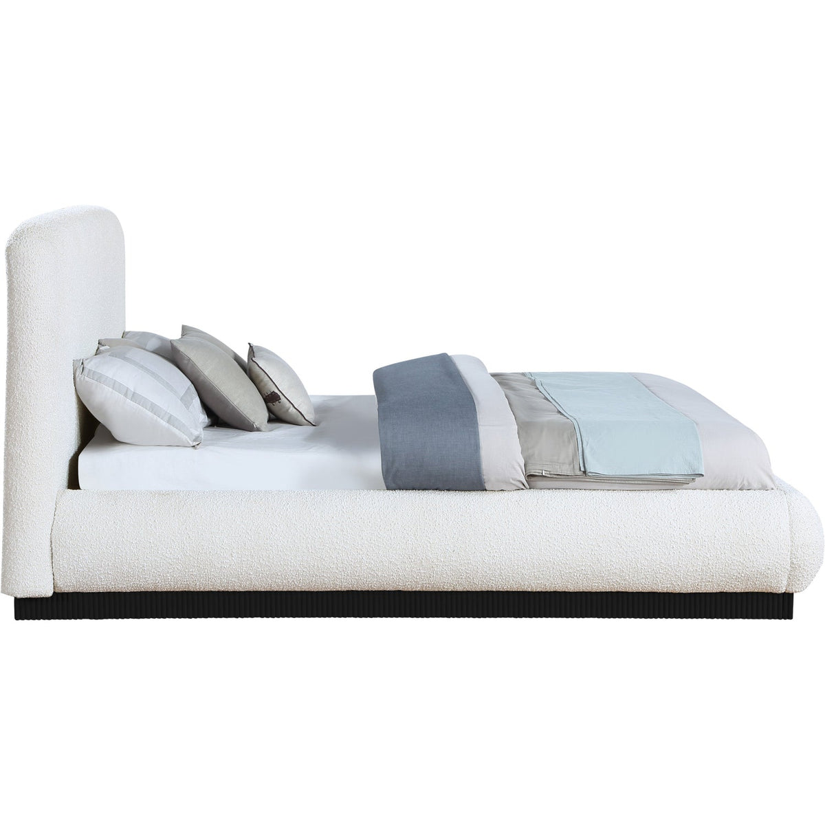 Rigby Cream Boucle Fabric Upholstered Bed