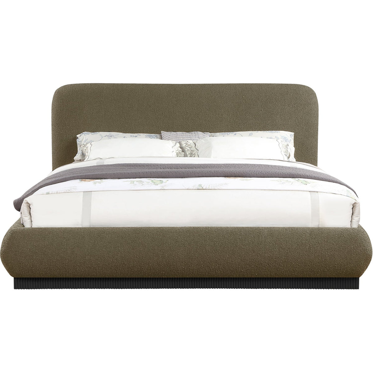Rigby Olive Boucle Fabric Upholstered Bed