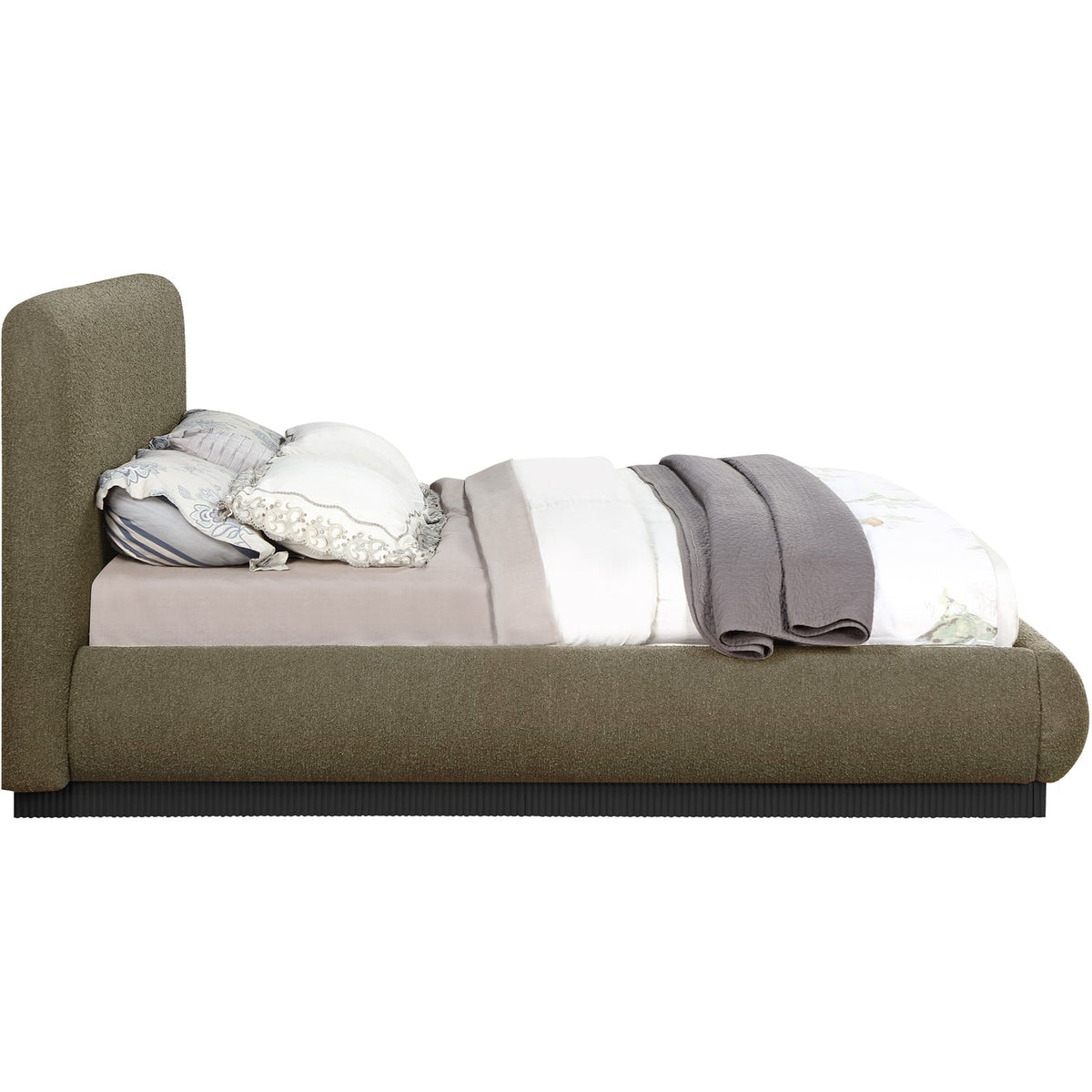 Rigby Olive Boucle Fabric Upholstered Bed