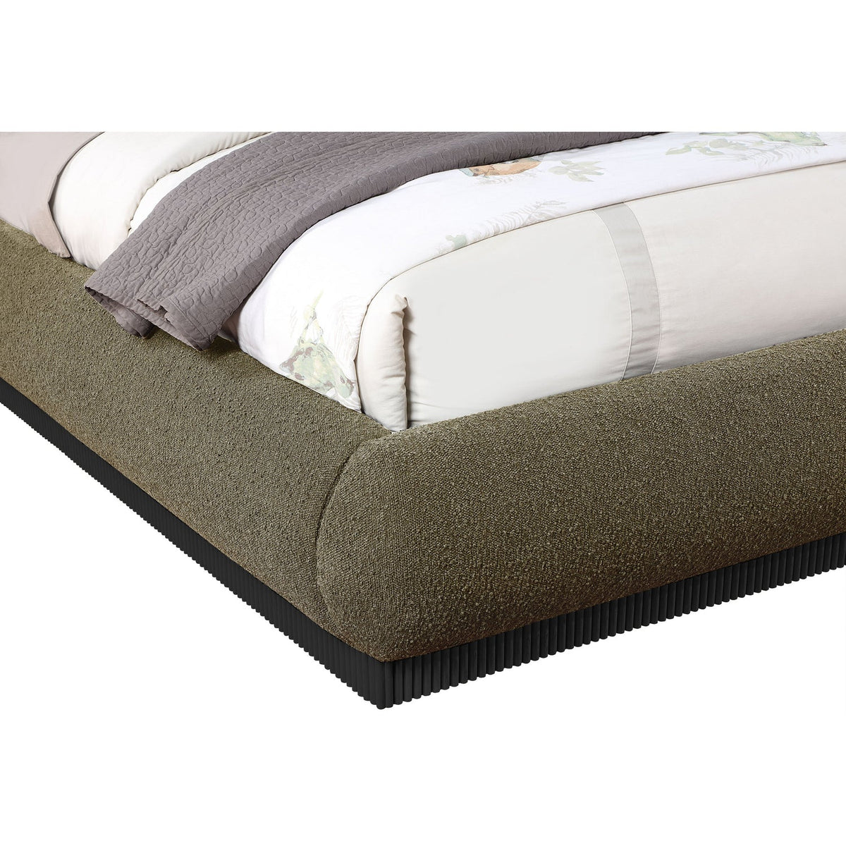Rigby Olive Boucle Fabric Upholstered Bed