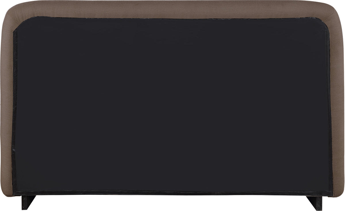 Rigby Brown Linen Textured Fabric Upholstered Bed