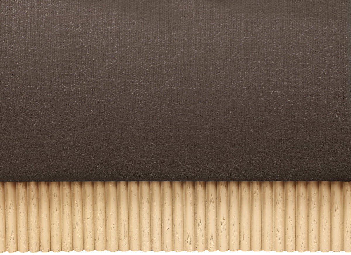 Rigby Brown Linen Textured Fabric Upholstered Bed