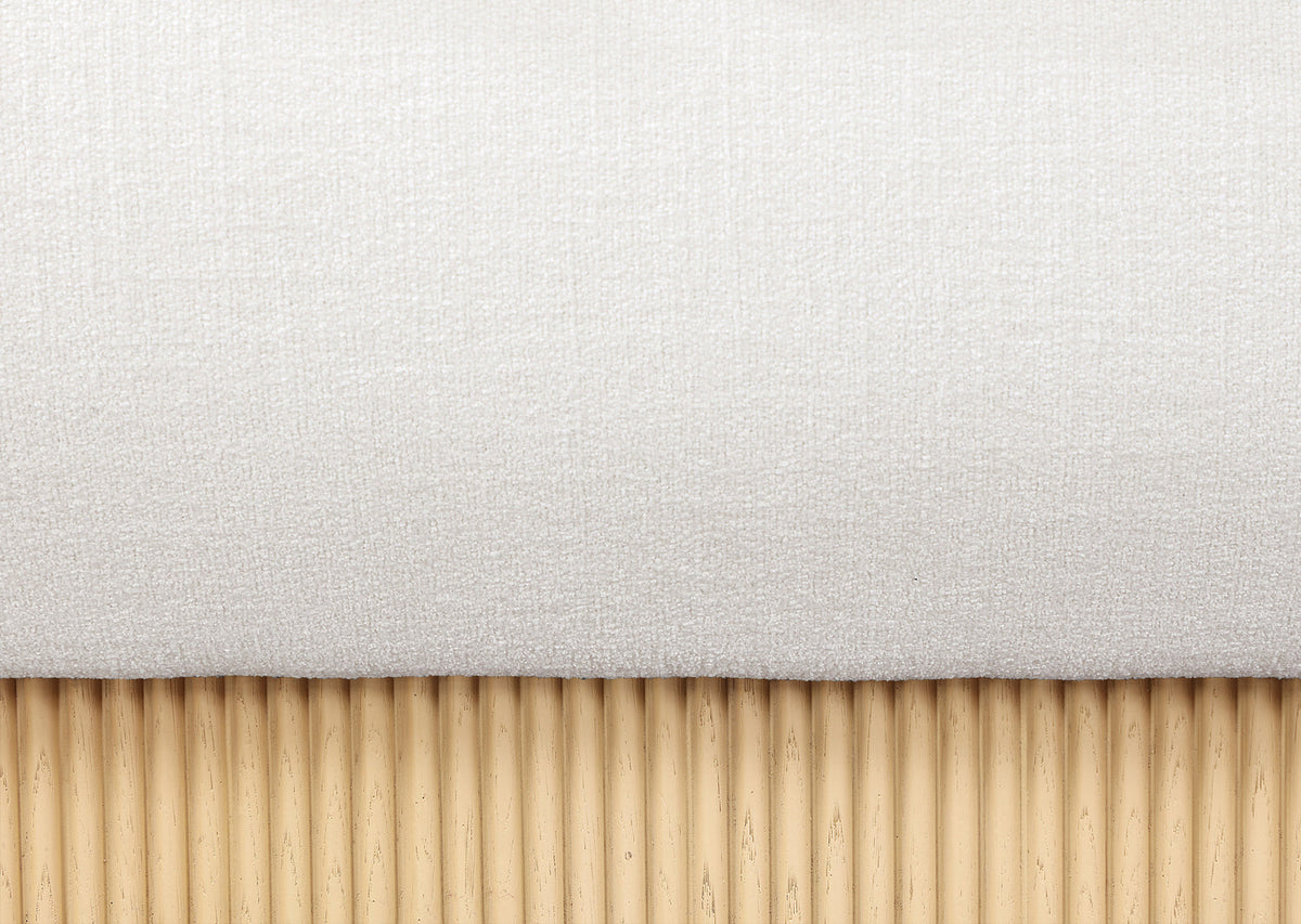 Rigby Cream Linen Textured Fabric Upholstered Bed
