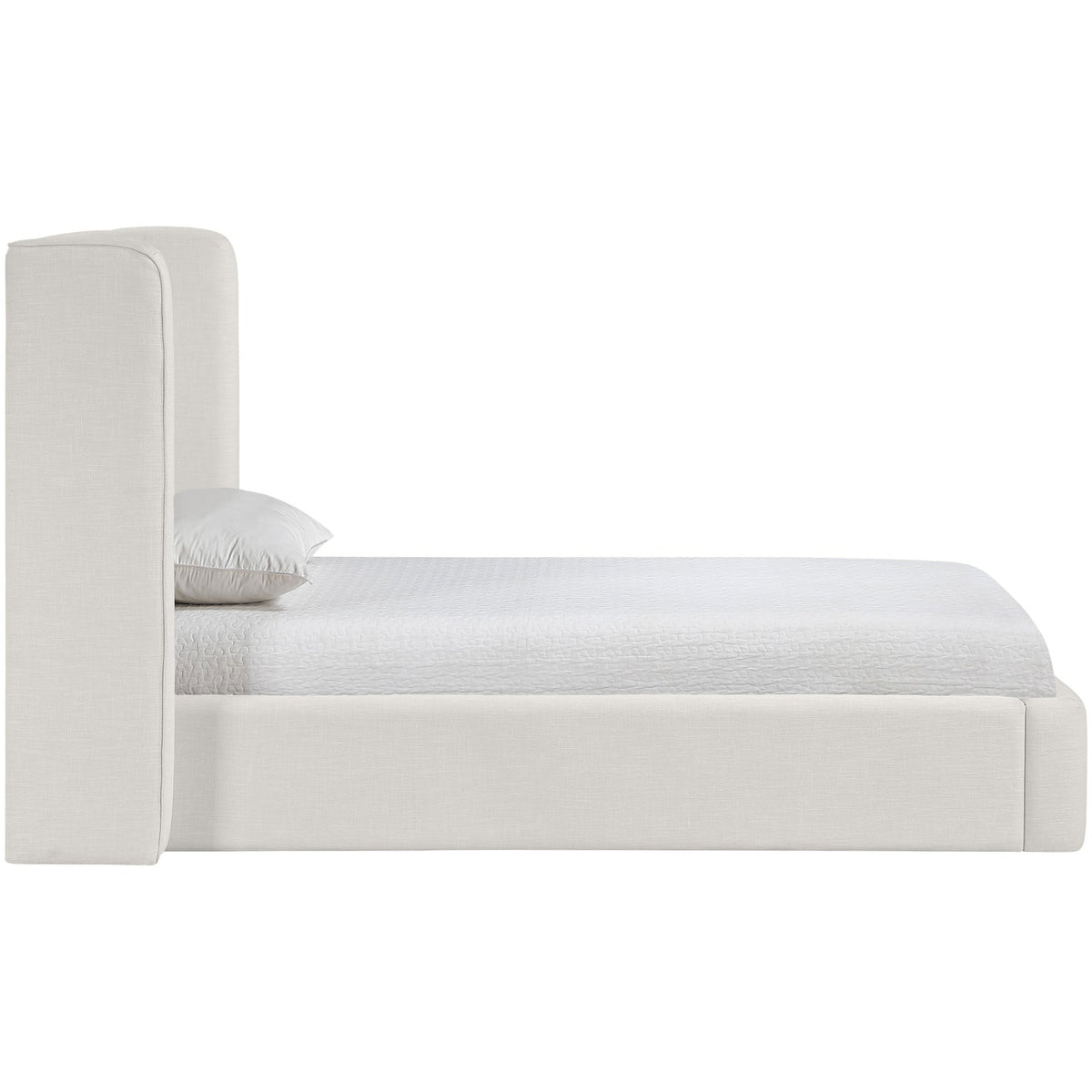 Kendall Cream Linen Textured Fabric Upholstered Bed