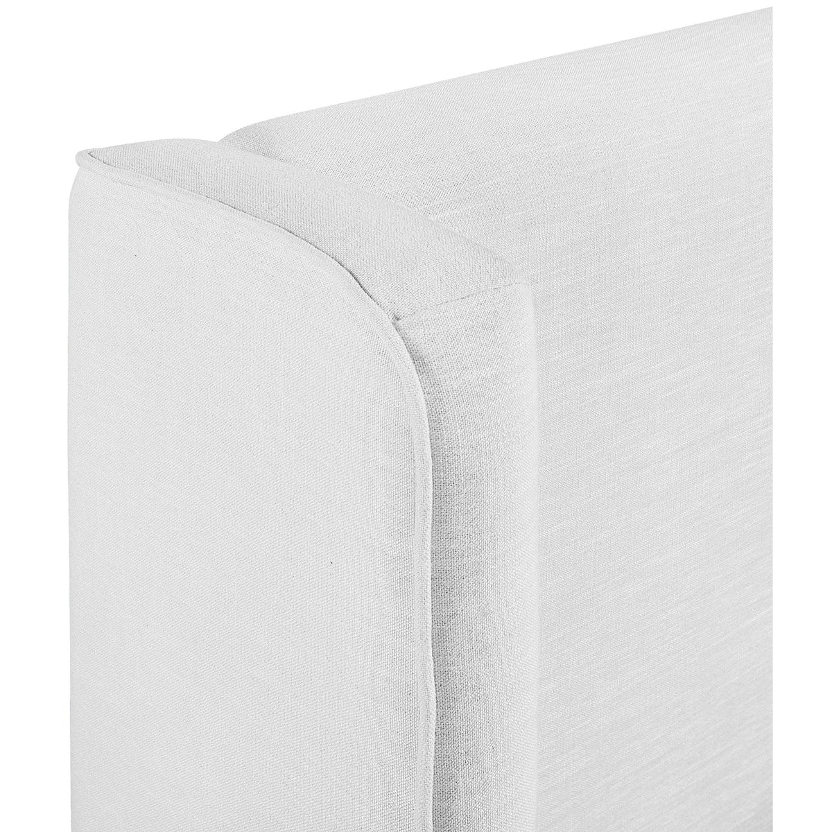 Kendall White Linen Textured Fabric Upholstered Bed