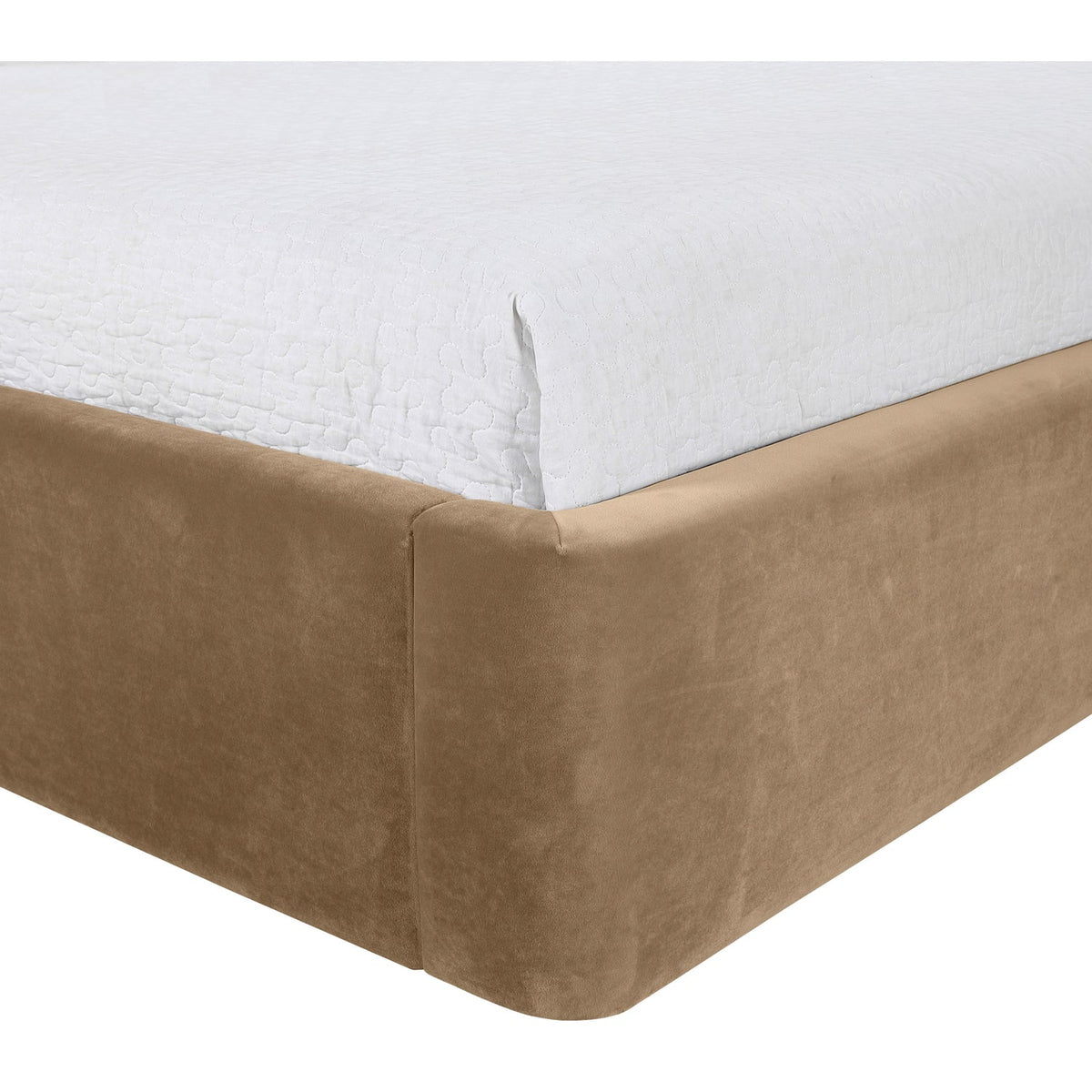 Kendall Beige Velvet Upholstered Bed